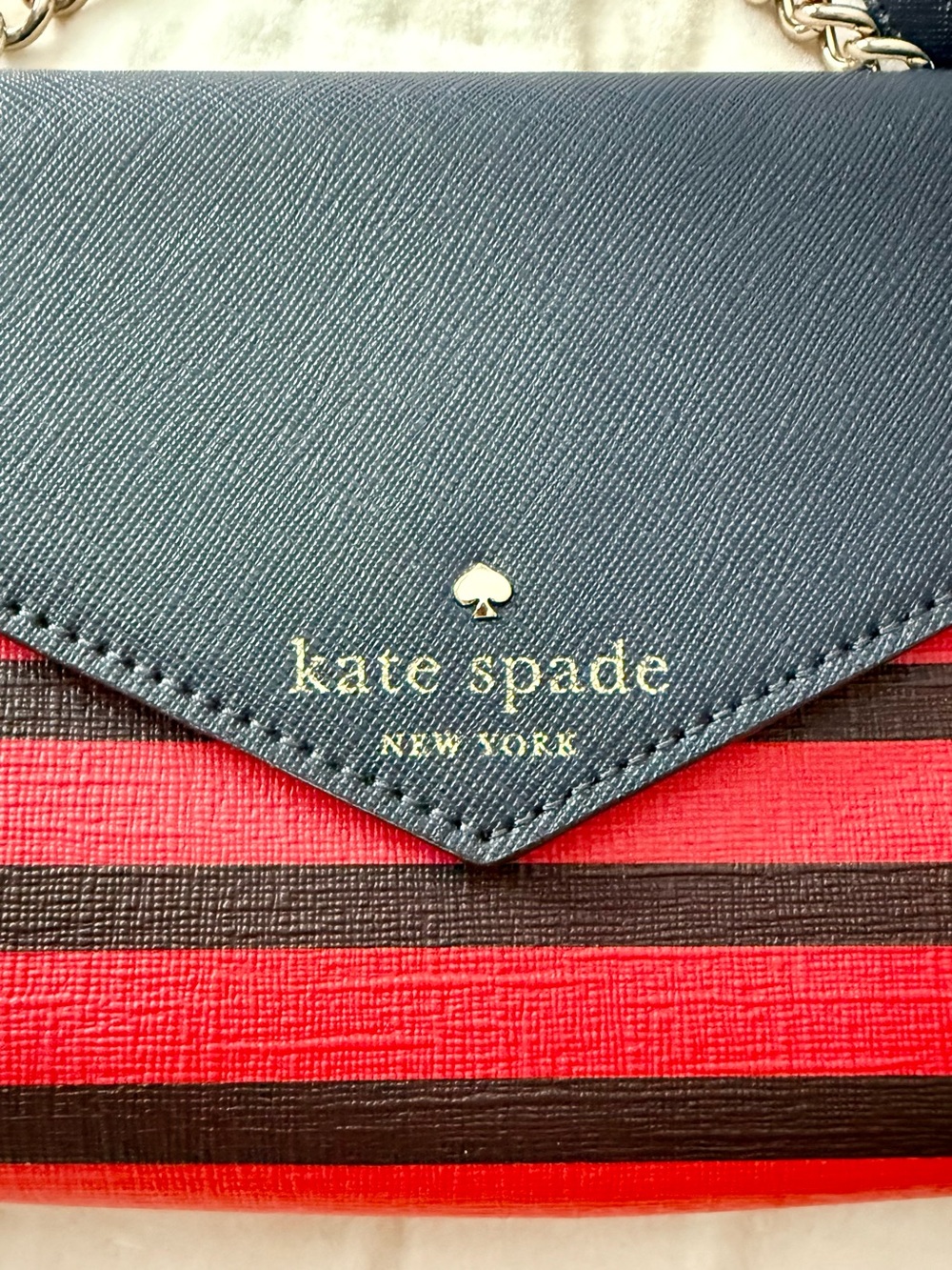 Kate Spade Fairmount Square Monday Mini Wallet Crossbody - Geranium Stripe NWOT